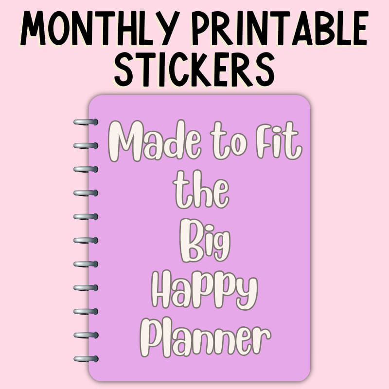 Big HP Monthly Printable Stickers