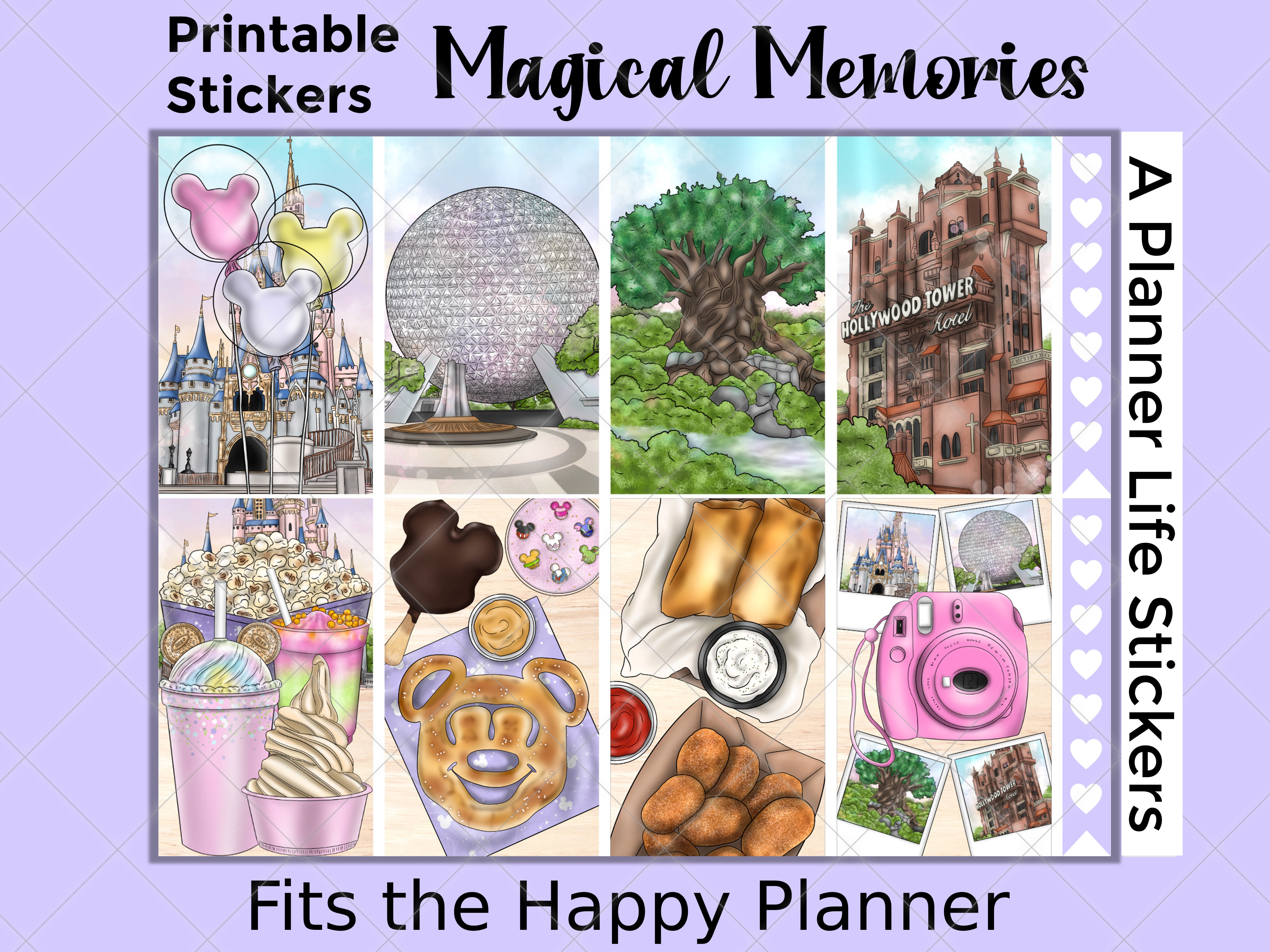 Printable amusement park planner stickers cover image