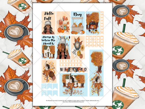 Printable fall planner stickers page 2