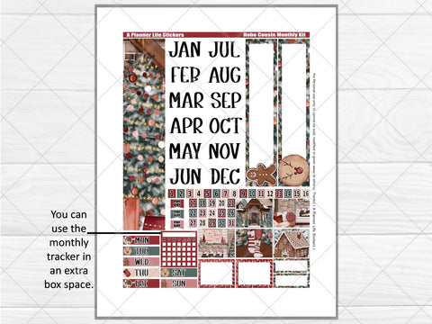 Printable Christmas monthly planner stickers page 1