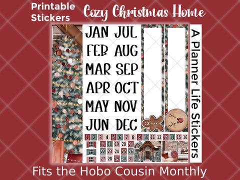 Printable Christmas monthly planner stickers cover image