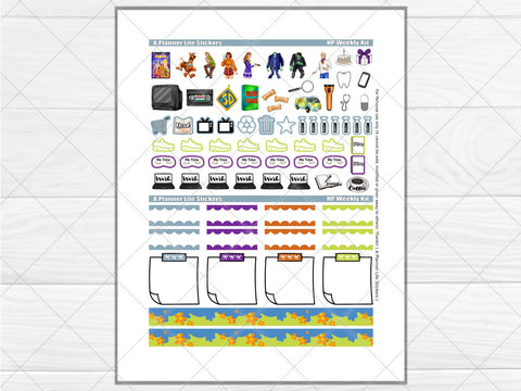 Printable mystery weekly planner stickers page 5