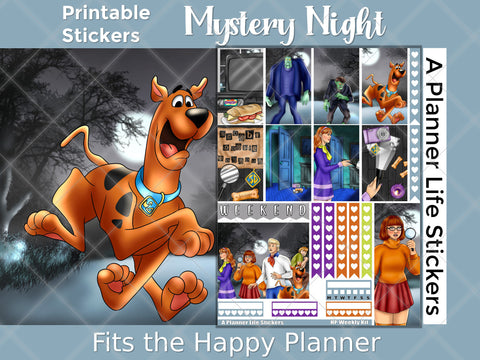 Printable mystery weekly planner stickers cover image 