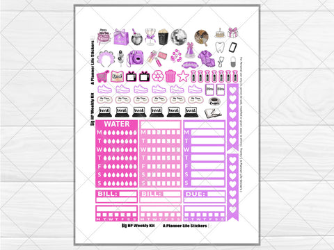 Printable New Year's weekly planner stickers page 6