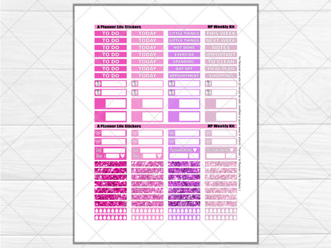 Printable New Year's weekly planner stickers page 6