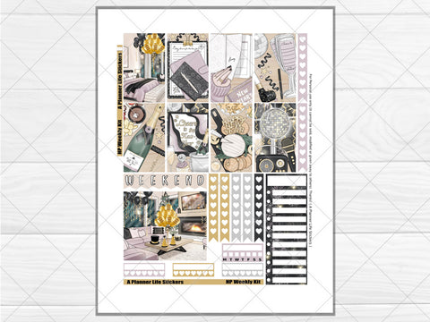 Printable New Year's Resolutions weekly planner stickers page 1