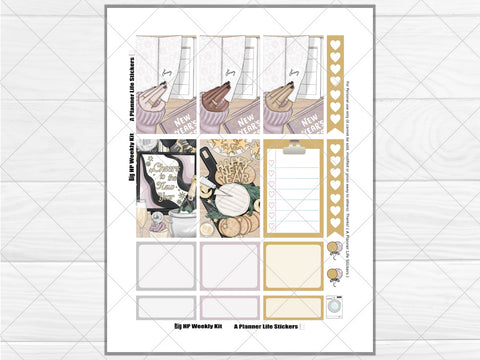 Printable New Year's Resolutions weekly planner stickers page 2