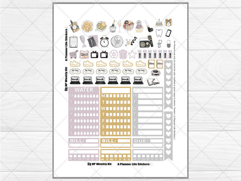 Printable New Year's Resolutions weekly planner stickers page 5