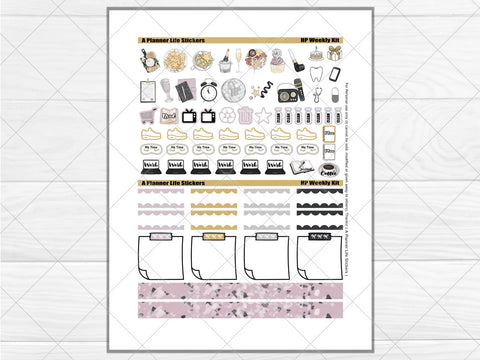 Printable New Year's Resolutions weekly planner stickers page 5