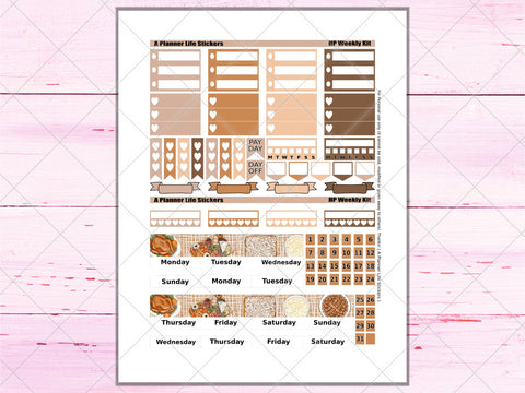 Printable Thanksgiving Fall weekly planner stickers page 2