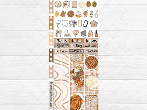 Printable Thanksgiving Fall weekly planner stickers page 1 second section