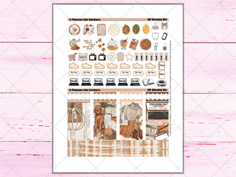 Printable Thanksgiving Fall weekly planner stickers page 5