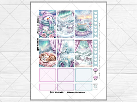 Printable winter weekly planner stickers page 2