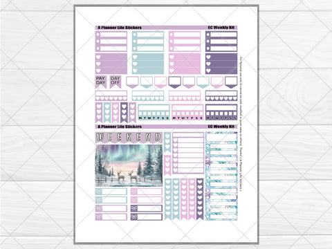 Printable winter weekly planner stickers page 2