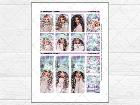 Printable winter weekly planner stickers page 7