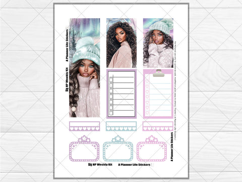 Printable winter weekly planner stickers page 8