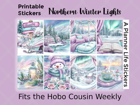 Printable winter weekly planner stickers cover image 